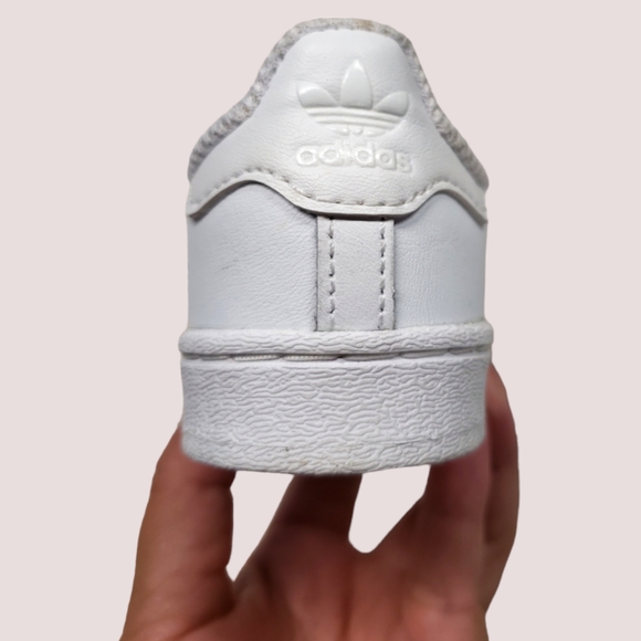 Adidas Superstar Shell Top Sneakers White/Multi Color Trefoil Size 5K - Picture 4 of 4